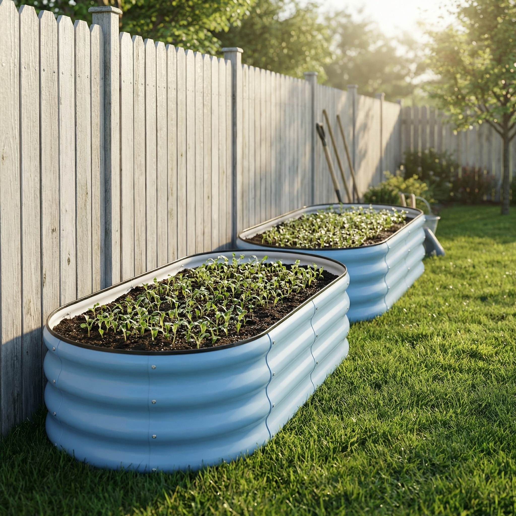 12" Tall 4x2 ft Galvanized Module Metal Raised Garden Bed