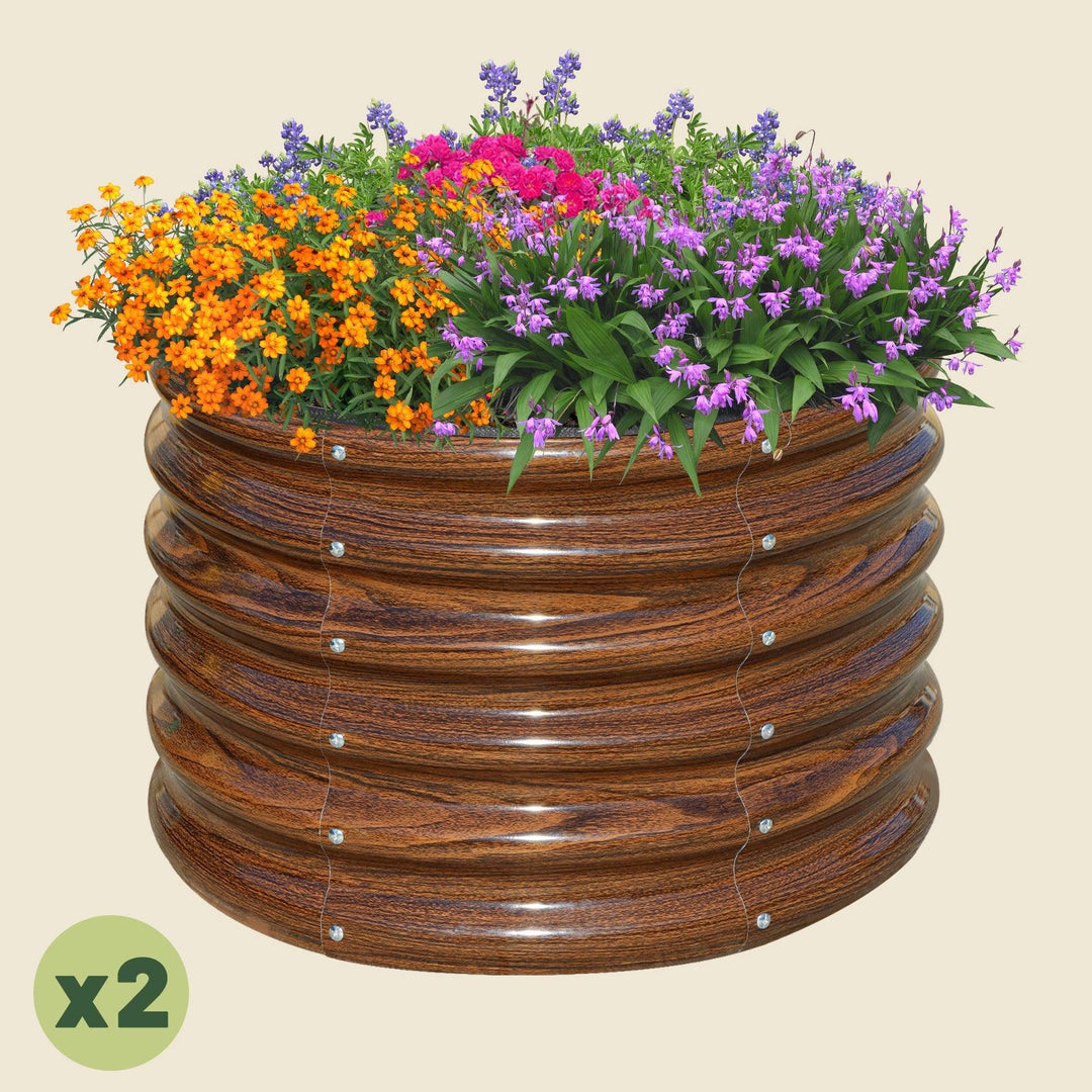 17" Tall 2x2 ft Modular Metal Raised Garden Bed Kit -