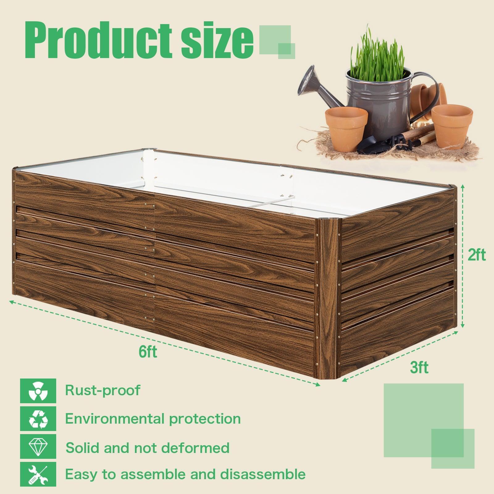 24" Tall 6x3 ft Modular Metal Raised Garden Bed -