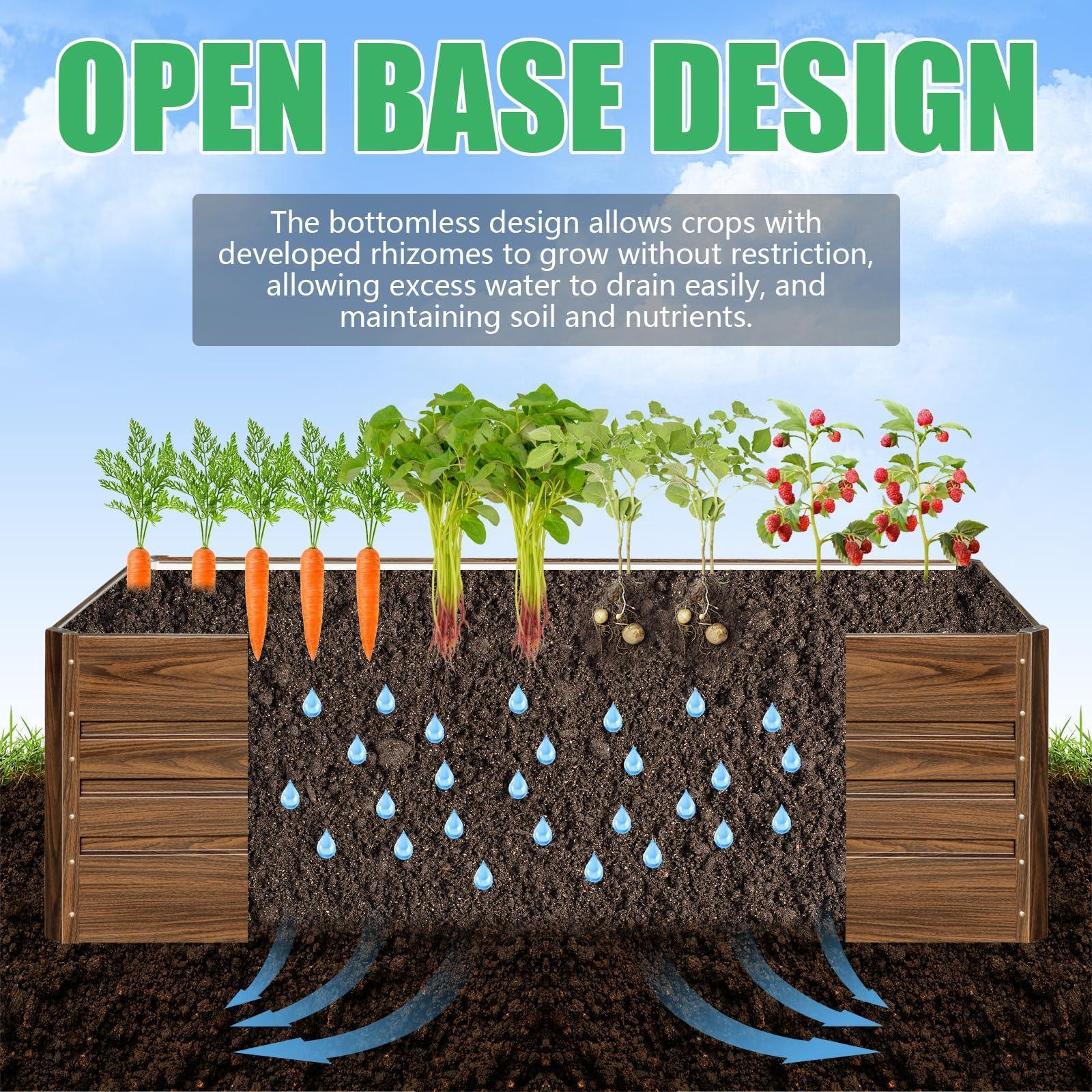 24" Tall 6x3 ft Modular Metal Raised Garden Bed -