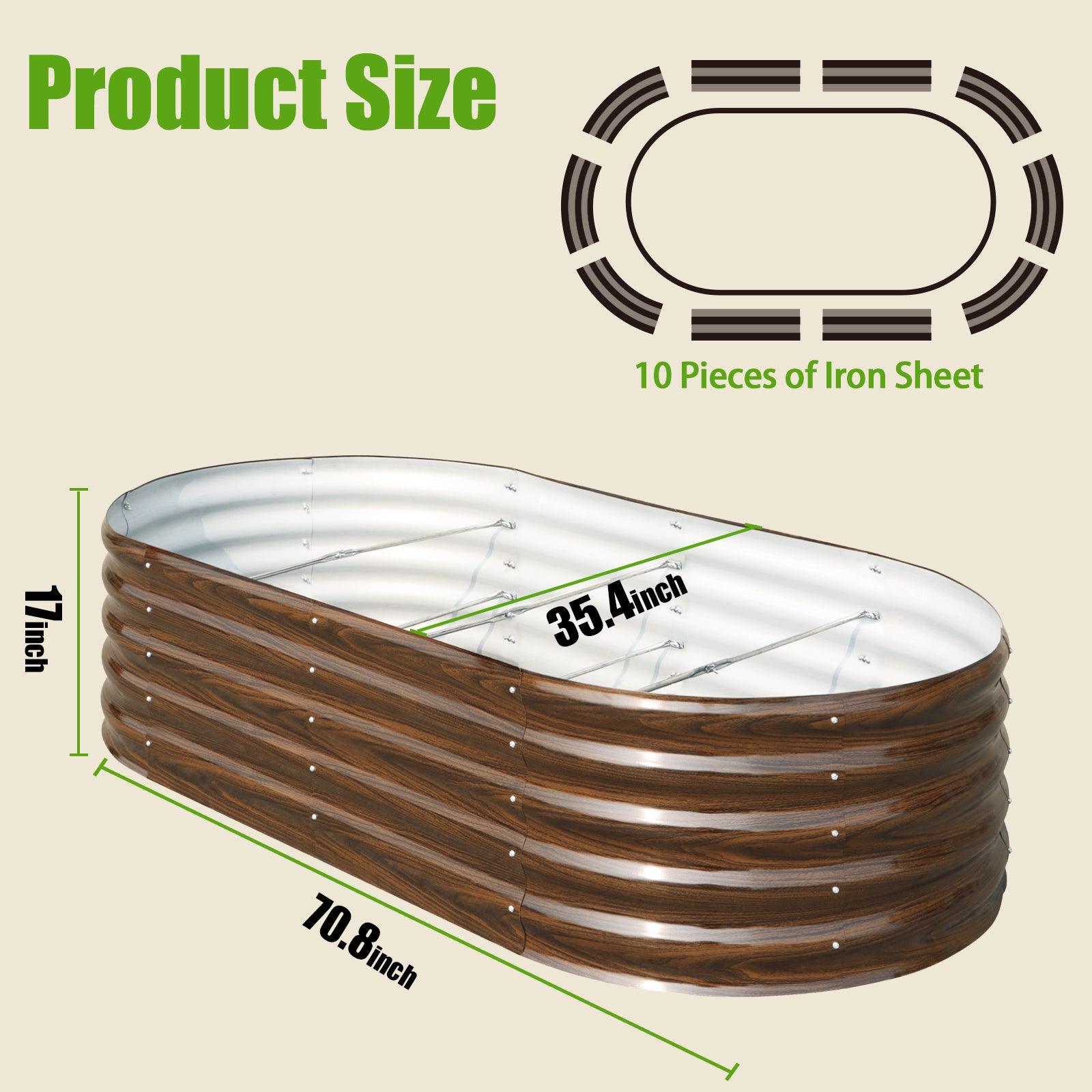 4-Pack 17" Tall 6x3 ft Modular Metal Raised Garden Bed -