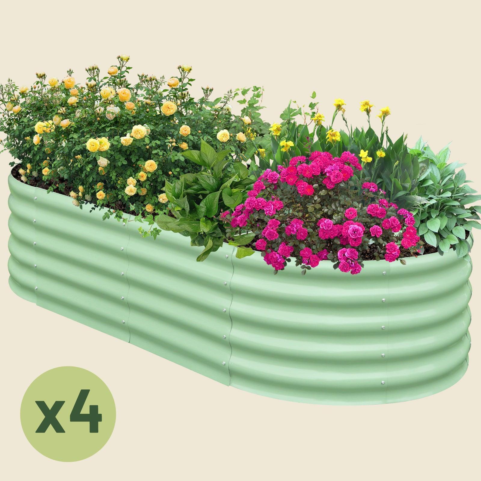 4-Pack 17" Tall 6x3 ft Modular Metal Raised Garden Bed -