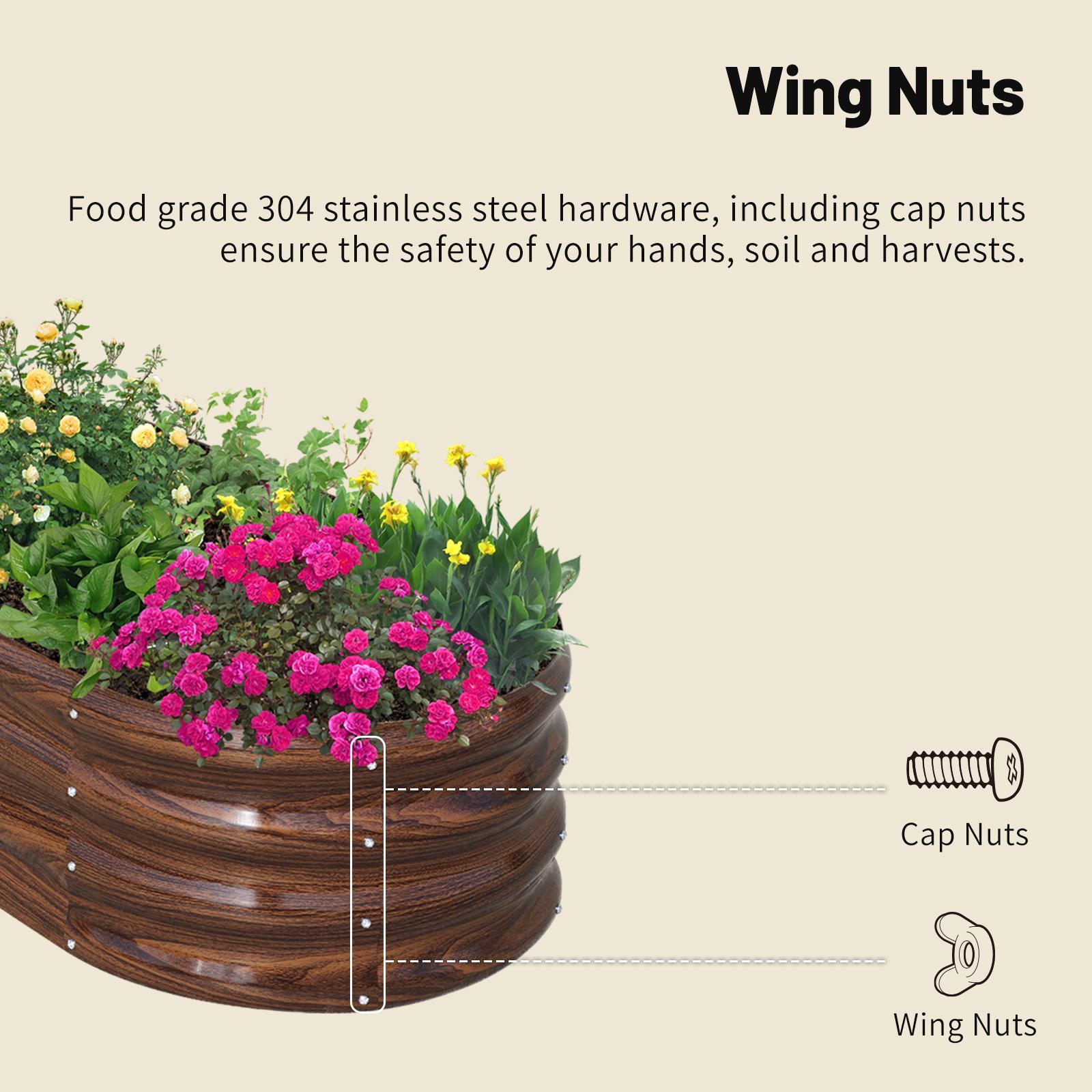 4-Pack 17" Tall 8x4 ft Modular Metal Raised Garden Bed -