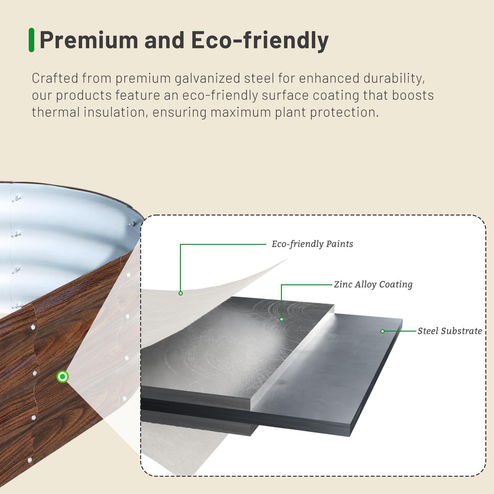 4-Pack 17" Tall 8x4 ft Modular Metal Raised Garden Bed -