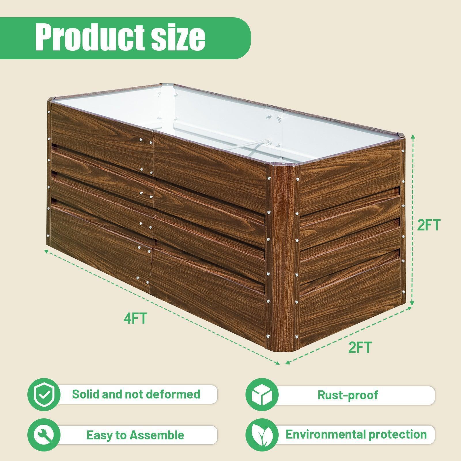 4-Pack 24" Tall 4x2 ft Modular Metal Raised Garden Bed -