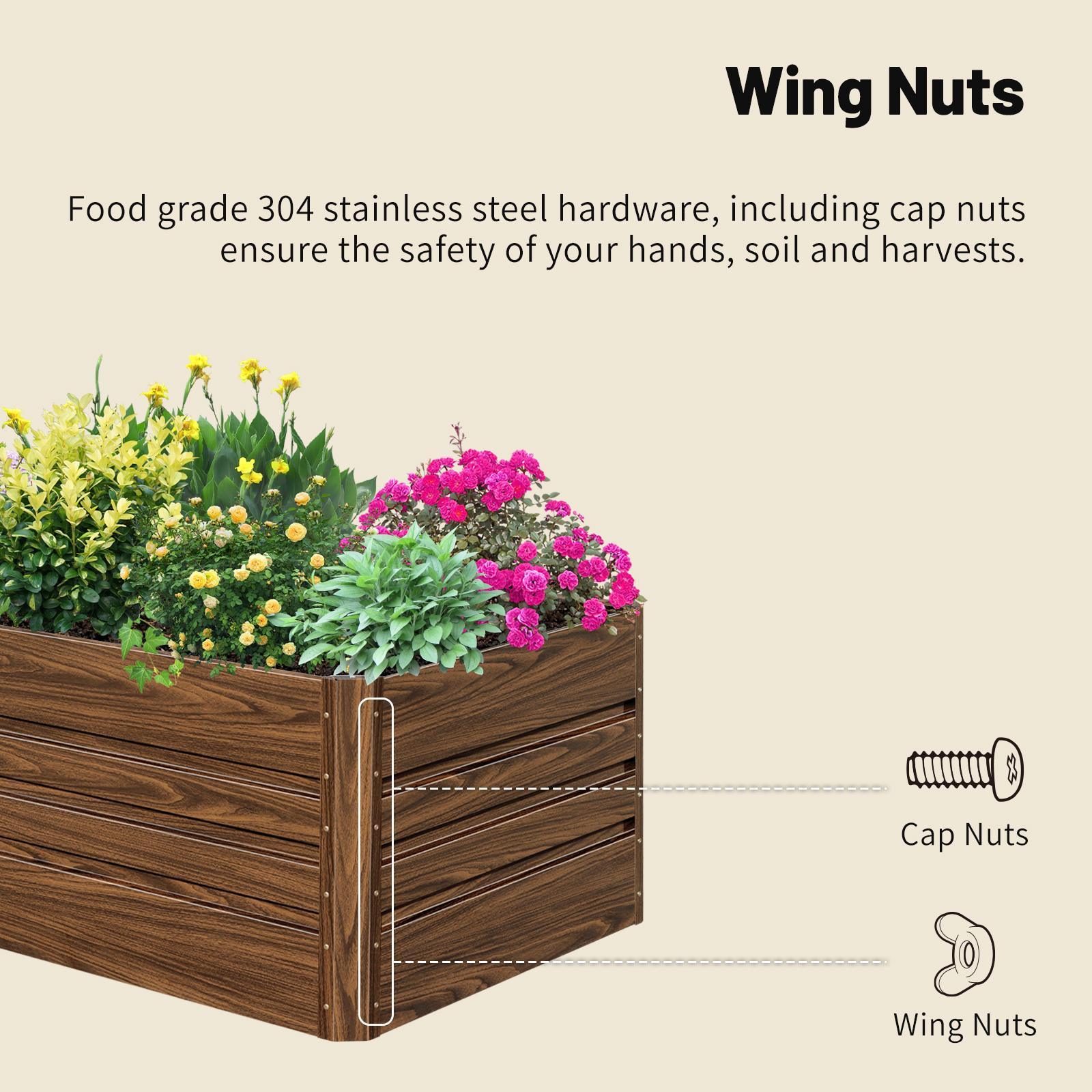 4-Pack 24" Tall 4x2 ft Modular Metal Raised Garden Bed -