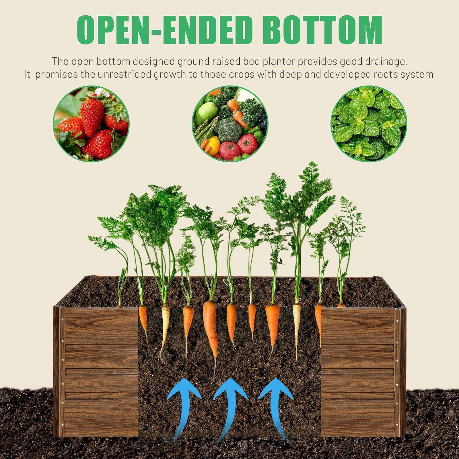 4-Pack 24" Tall 4x2 ft Modular Metal Raised Garden Bed -