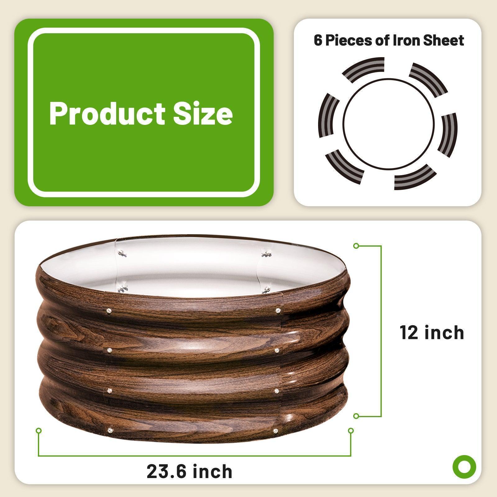 6-Pack 12" Tall 2x2 ft Modular Metal Raised Garden Bed Kit -