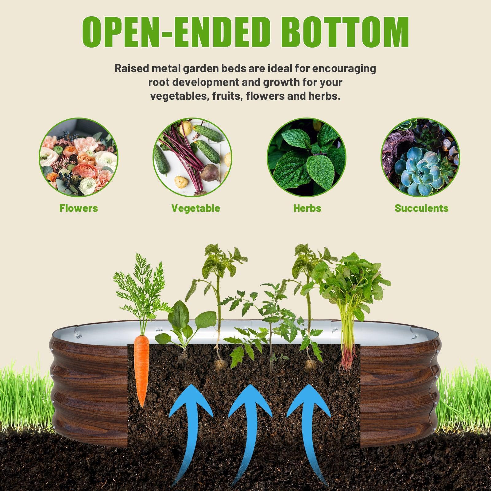 6-Pack 12" Tall 4x2 ft Module Metal Raised Garden Bed -