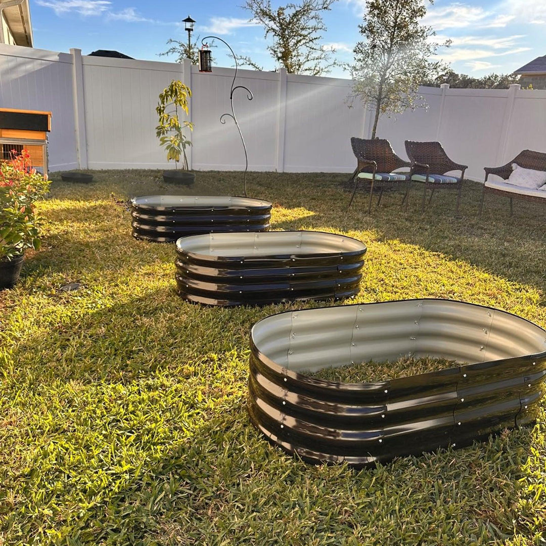 6-Pack 12" Tall 4x2 ft Module Metal Raised Garden Bed -