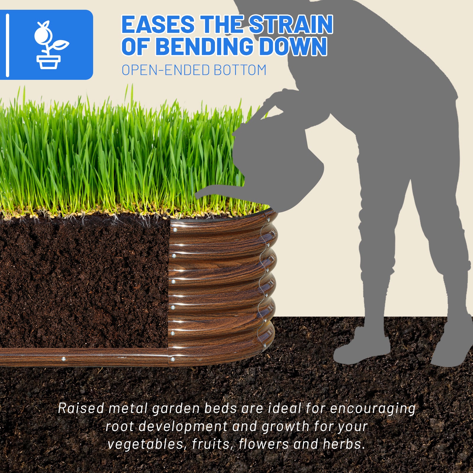 17" Tall 4x2 ft Module Metal Raised Garden Bed