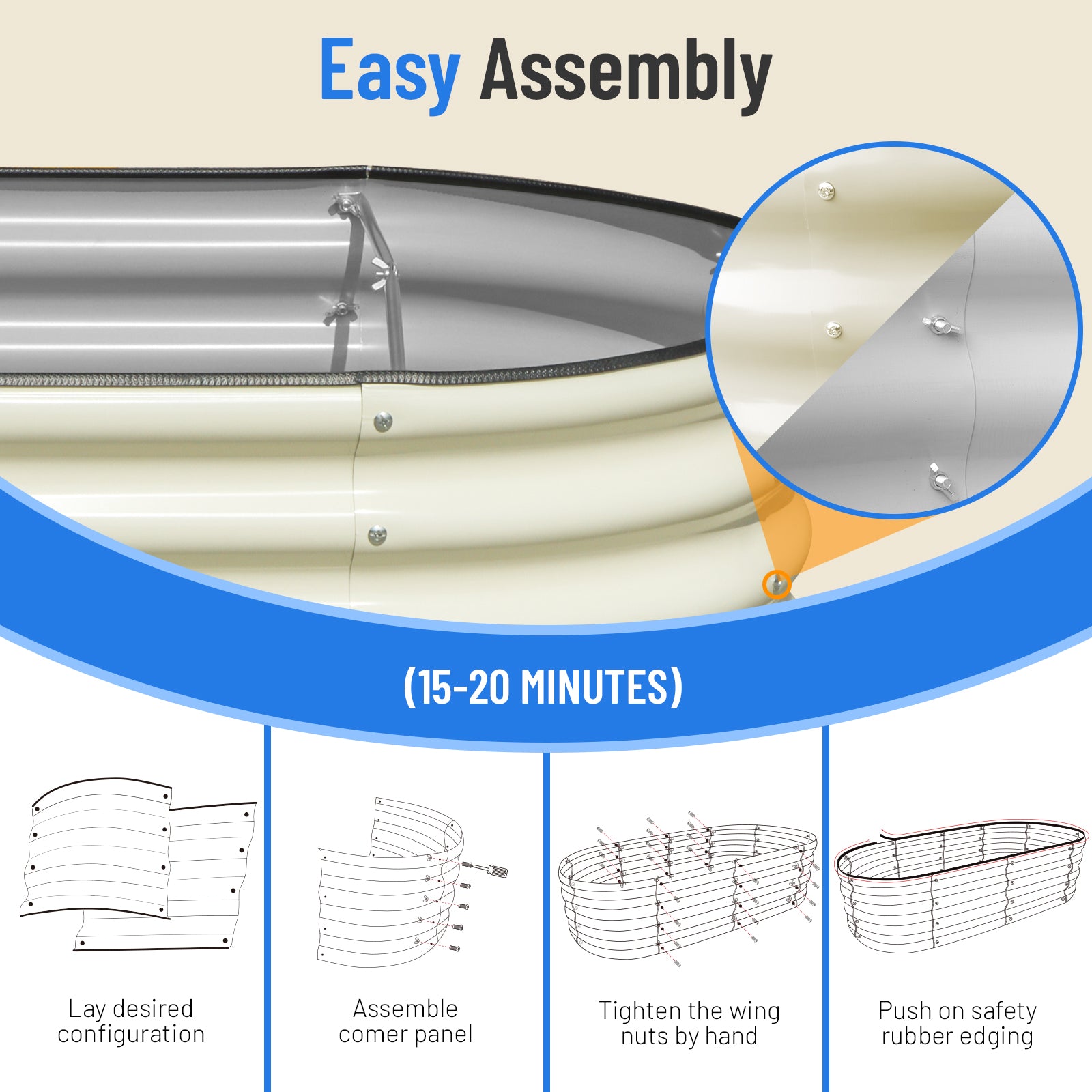 17" Tall 4x2 ft Module Metal Raised Garden Bed