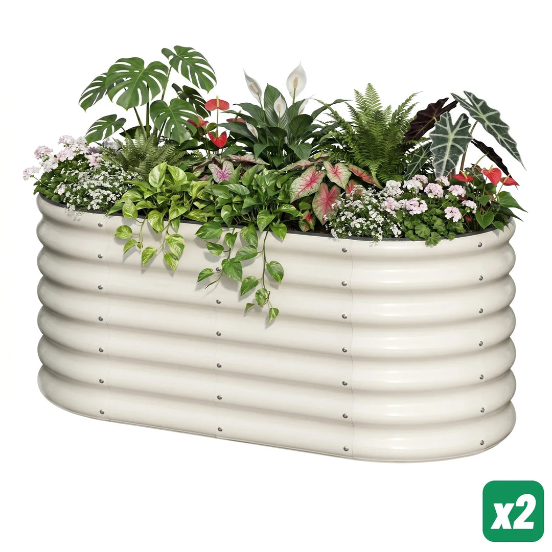 24" Tall 4×2 ft Raised Garden Bed Outdoor for Planting Plants (2pcs)