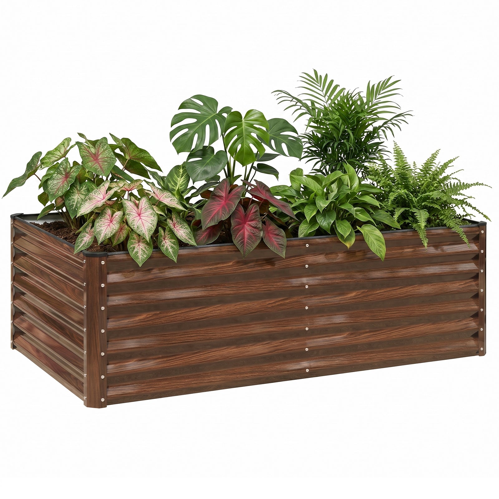 24" Tall 6x3 ft Modular Metal Raised Garden Bed