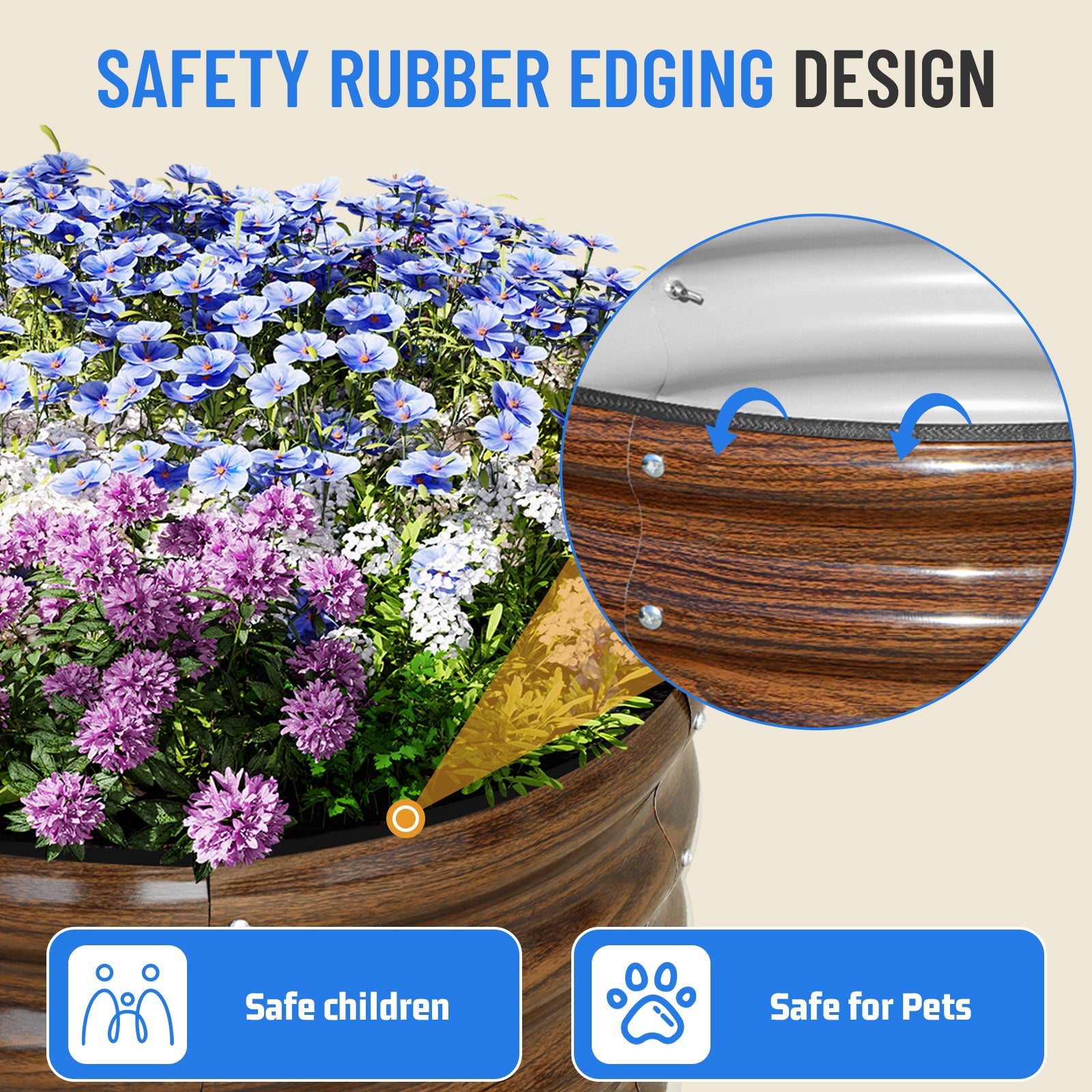 17" Tall 2x2 ft Modular Metal Raised Garden Bed Kit