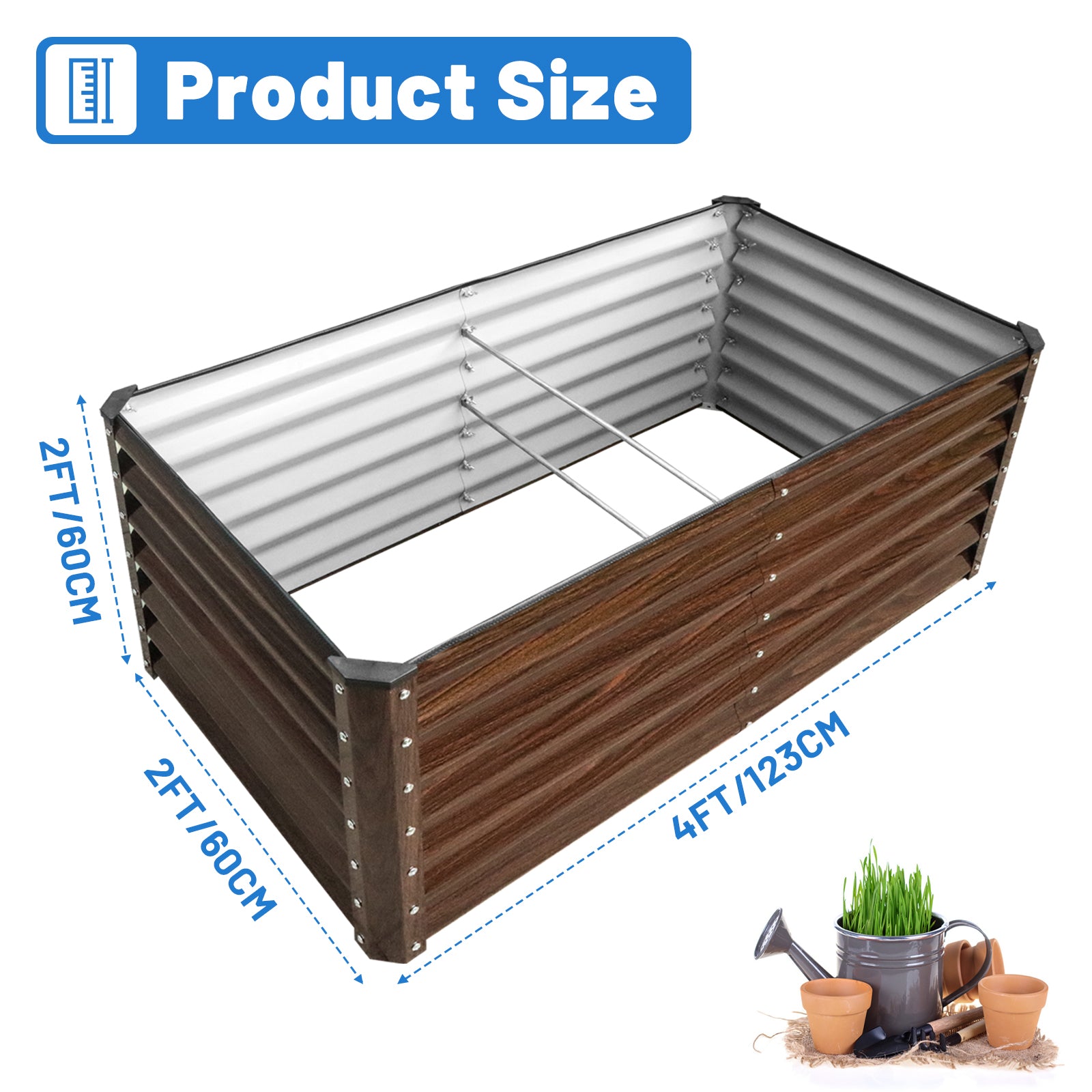 SnugNiture 2-Pack Raised Garden Bed 4×2×2 ft Planter Boxes Outdoor for Planting Plants