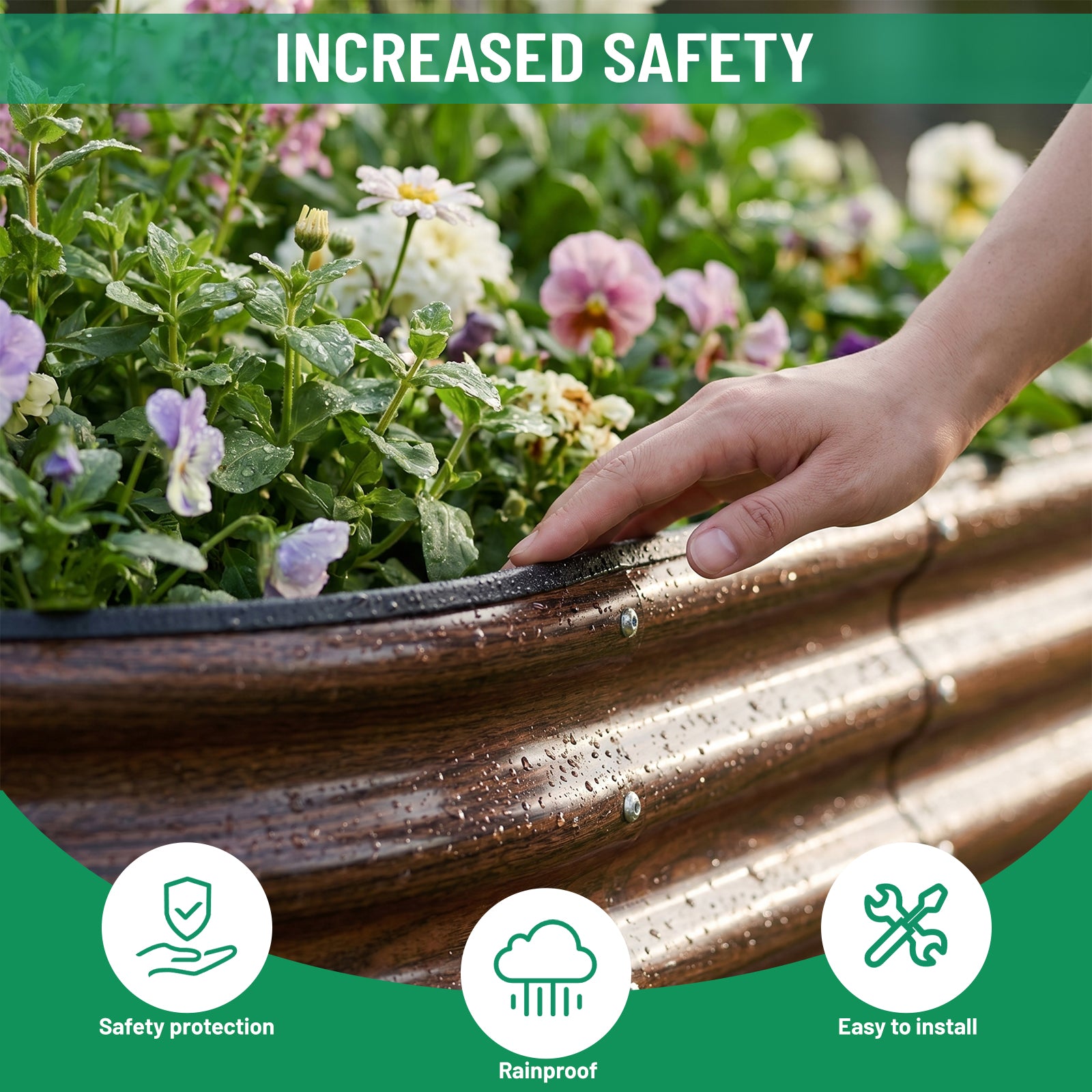 17" Tall Modular Metal Raised Garden Bed
