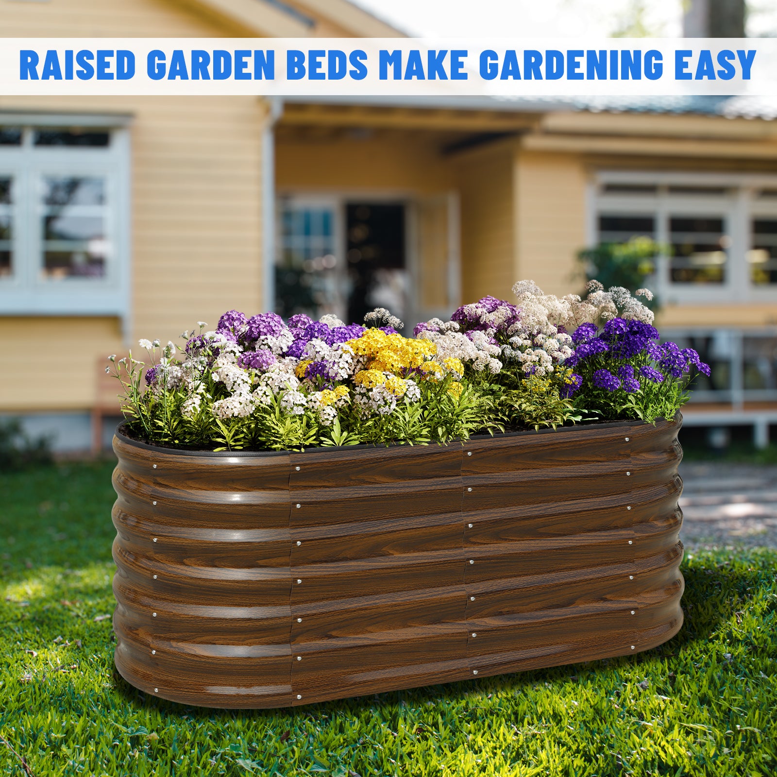 SnugNiture Raised Garden Bed 4×2×2 ft Planter Boxes Outdoor for Planting Plants (2pcs)
