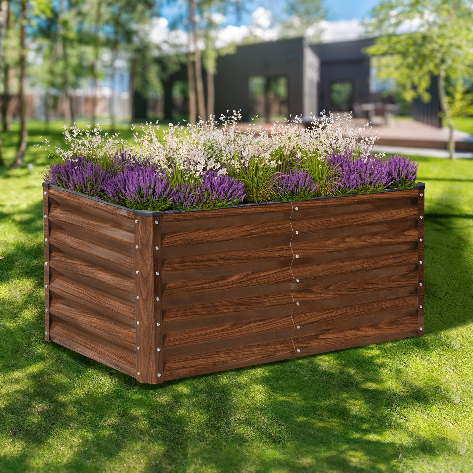 SnugNiture 2-Pack Raised Garden Bed 4×2×2 ft Planter Boxes Outdoor for Planting Plants