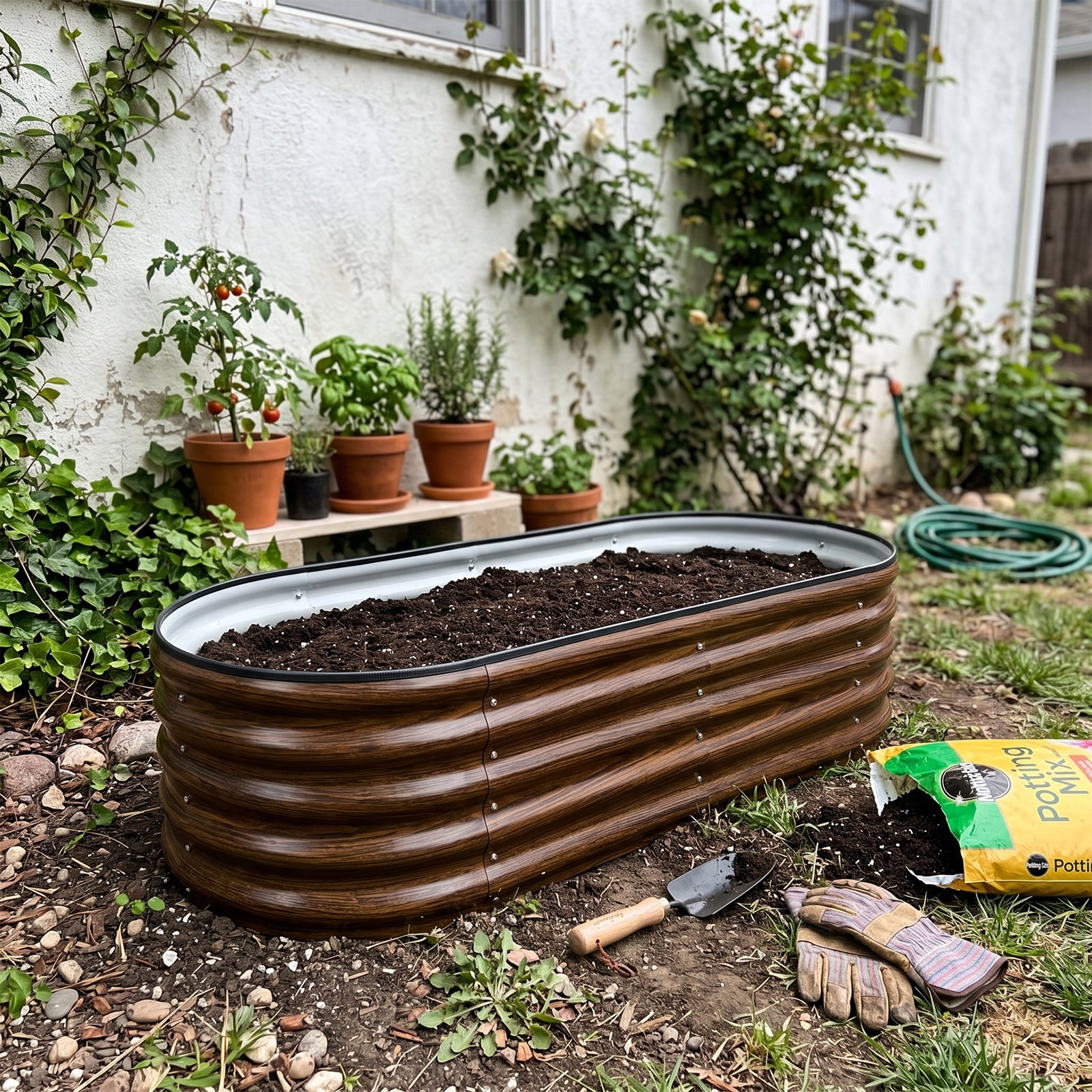 17" Tall Modular Metal Raised Garden Bed