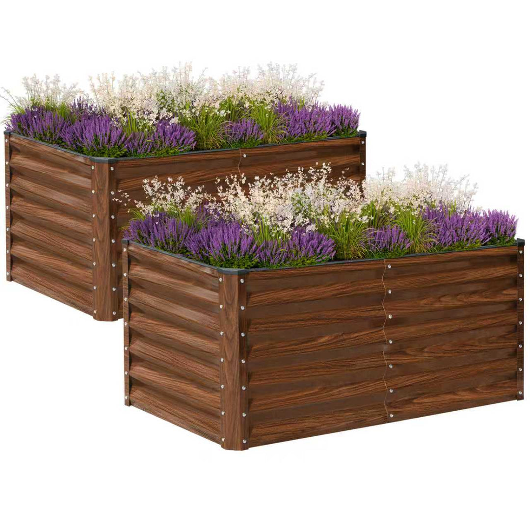 SnugNiture 2-Pack Raised Garden Bed 4×2×2 ft Planter Boxes Outdoor for Planting Plants